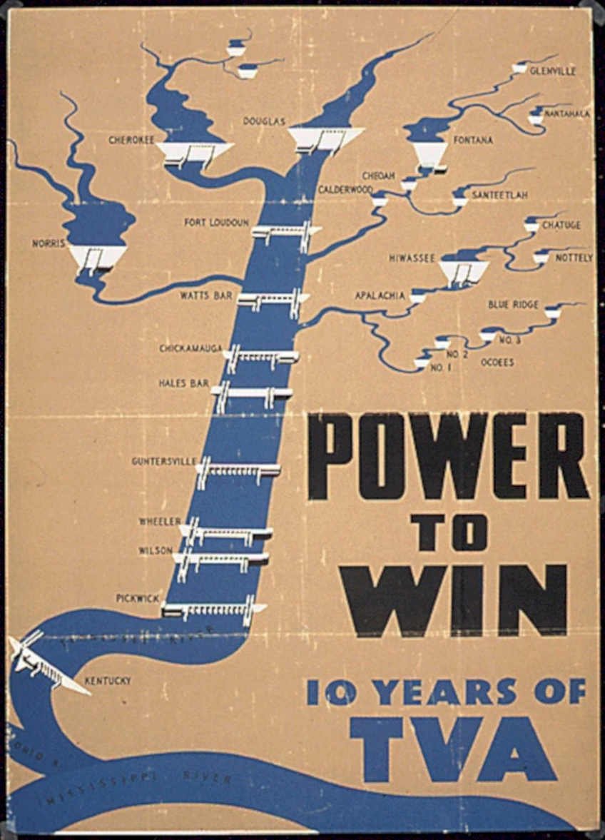 Tva Valley Map Vintage Retro Advert Poster A4 Photo Print