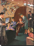 Twa Airplane Interior 1940s Vintage Retro Advert Poster