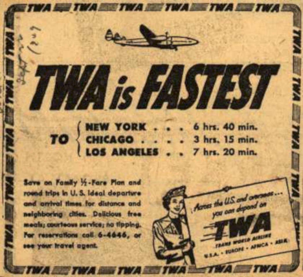 Twa Biplane Flight Vintage Retro Advert Ads A4 Photo Print