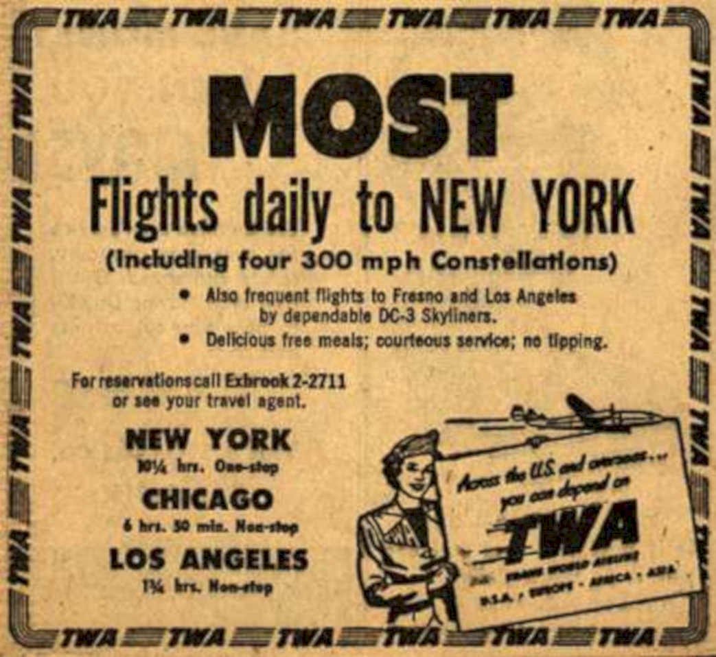 Twa Dc3 Flights 2 Vintage Retro Advert Ads A4 Photo Print
