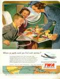 Twa Flight Family 1950s Vintage Retro Advert Poster