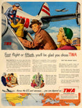 Twa Flight Interior 1950s Vintage Retro Advert Poster