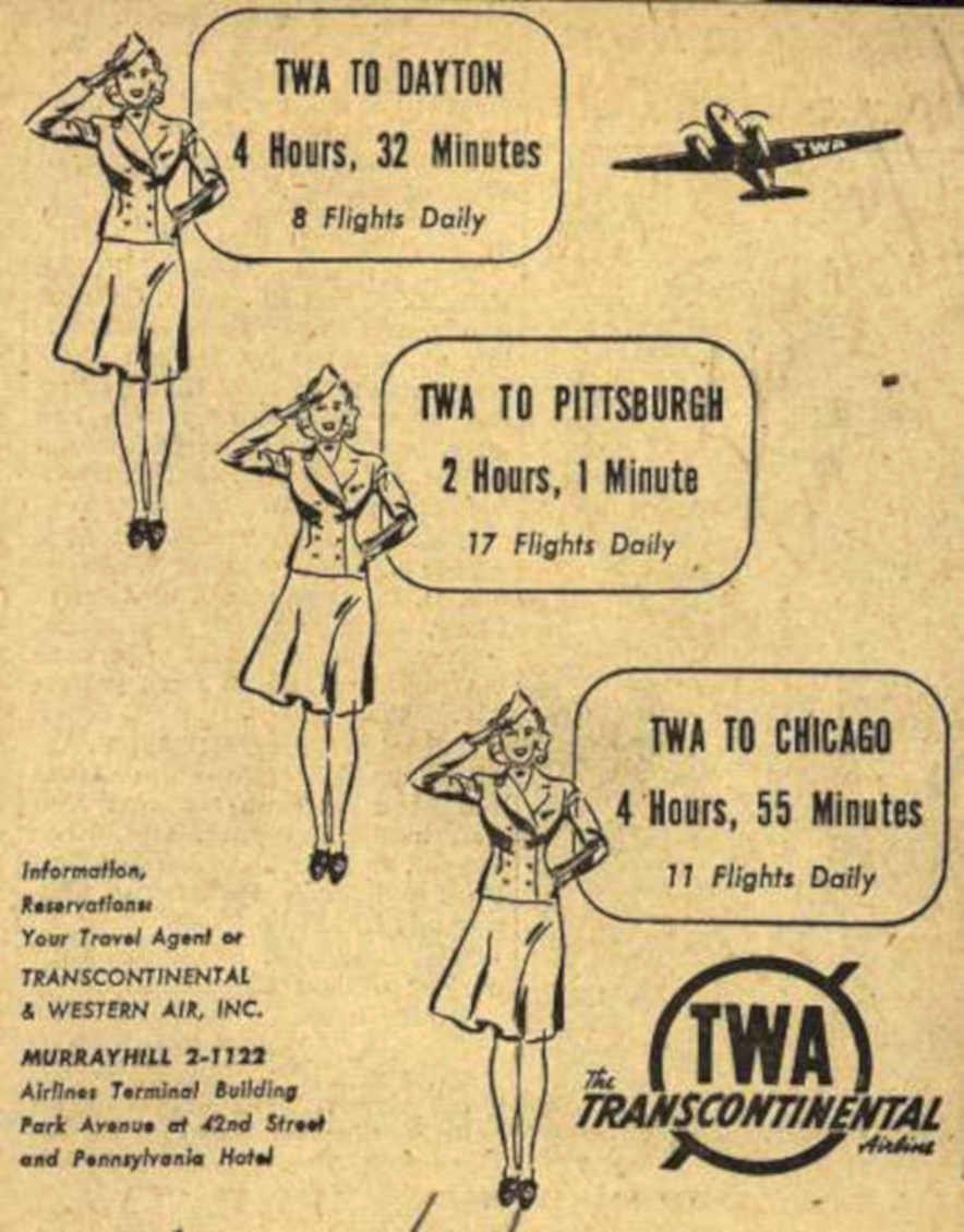Twa Flight Routes Vintage Retro Advert Ads A4 Photo Print