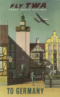 Twa Germany Clock Vintage Retro Advert Poster A4 Photo Print