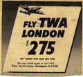 Twa London Flight Vintage Retro Advert Ads A4 Photo Print