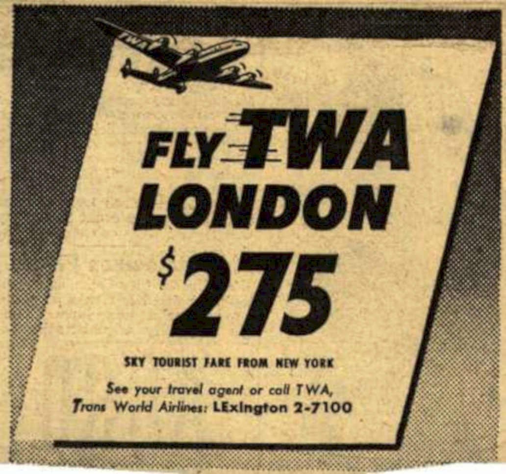 Twa London Flight Vintage Retro Advert Ads A4 Photo Print