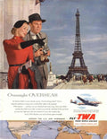 Twa Paris Eiffel 1950s Vintage Retro Advert Poster