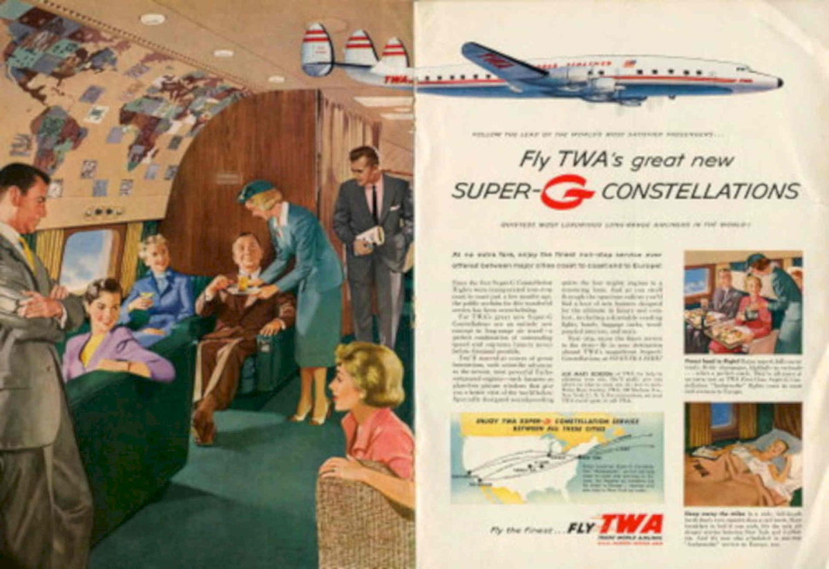 Twa Super G 1950s Vintage Retro Advert Poster
