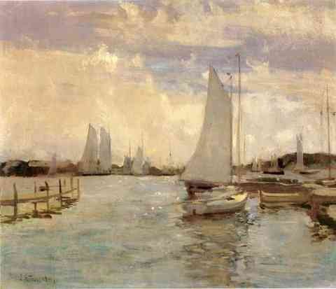 Twachtman John Gloucester Harbor A4 Photo Print