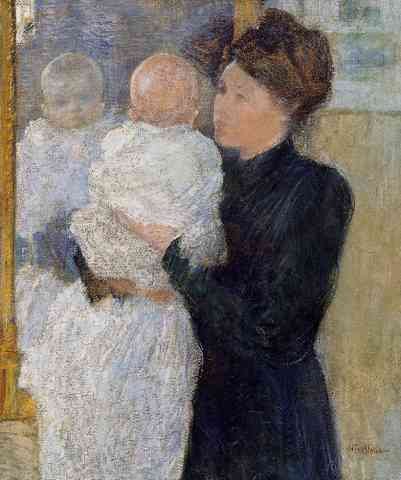 Twachtman John Mother And Child A4 Photo Print