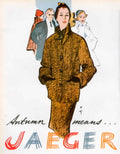 Tweed Autumn Jaeger 1950s Vintage Retro Advert Poster