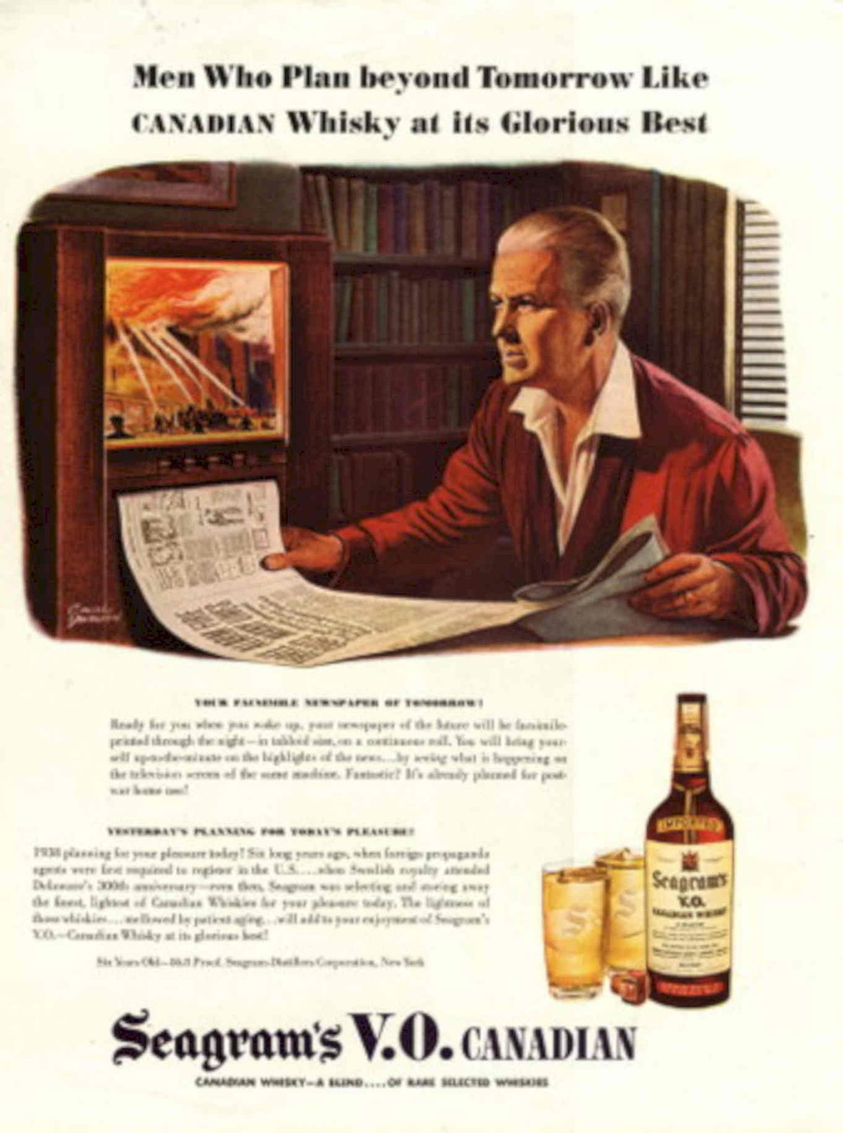 Tweed Study Whisky 1940s Vintage Retro Advert Poster
