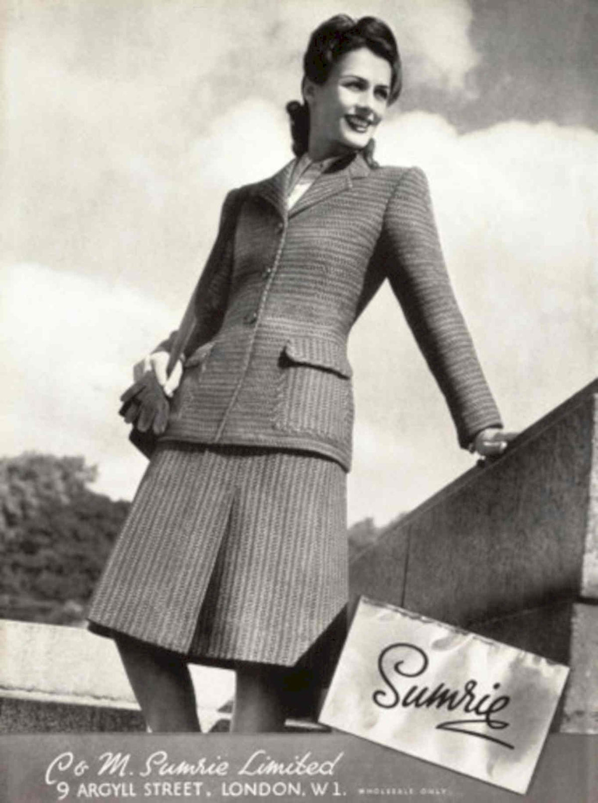 Tweed Suit Sumrie 1950s Vintage Retro Advert Poster