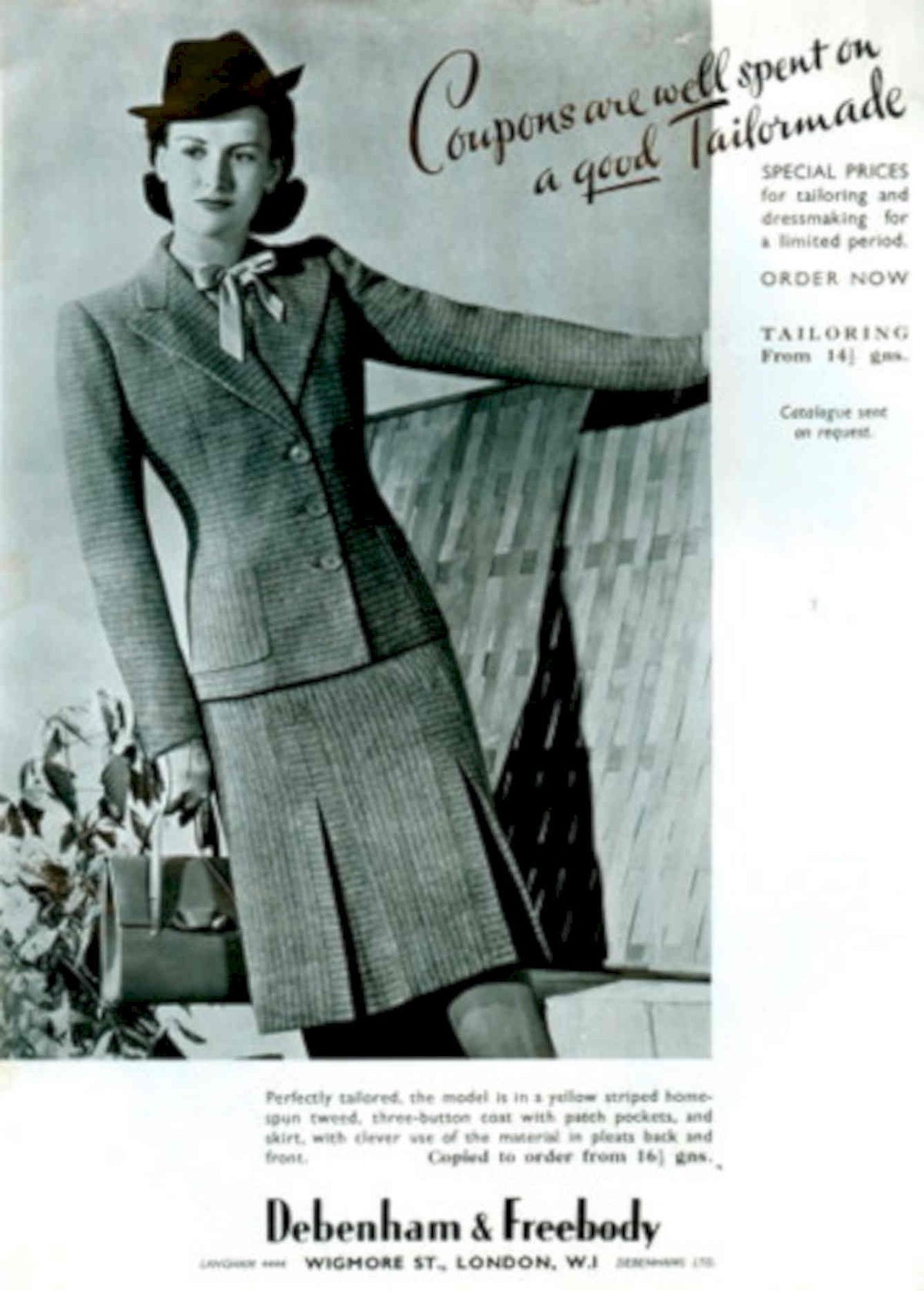 Tweed Suit Woman 1940s Vintage Retro Advert Poster