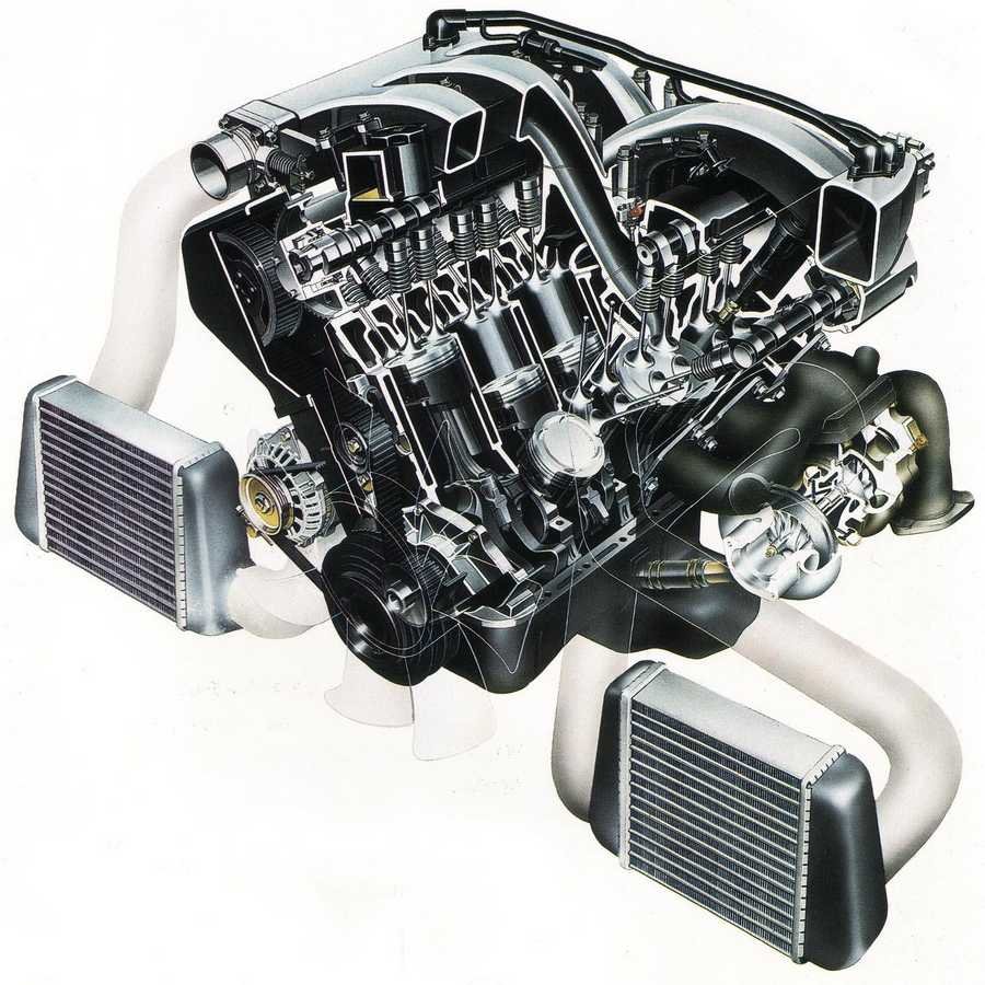 Twin Turbo Engine cutaway A4 Photo Print
