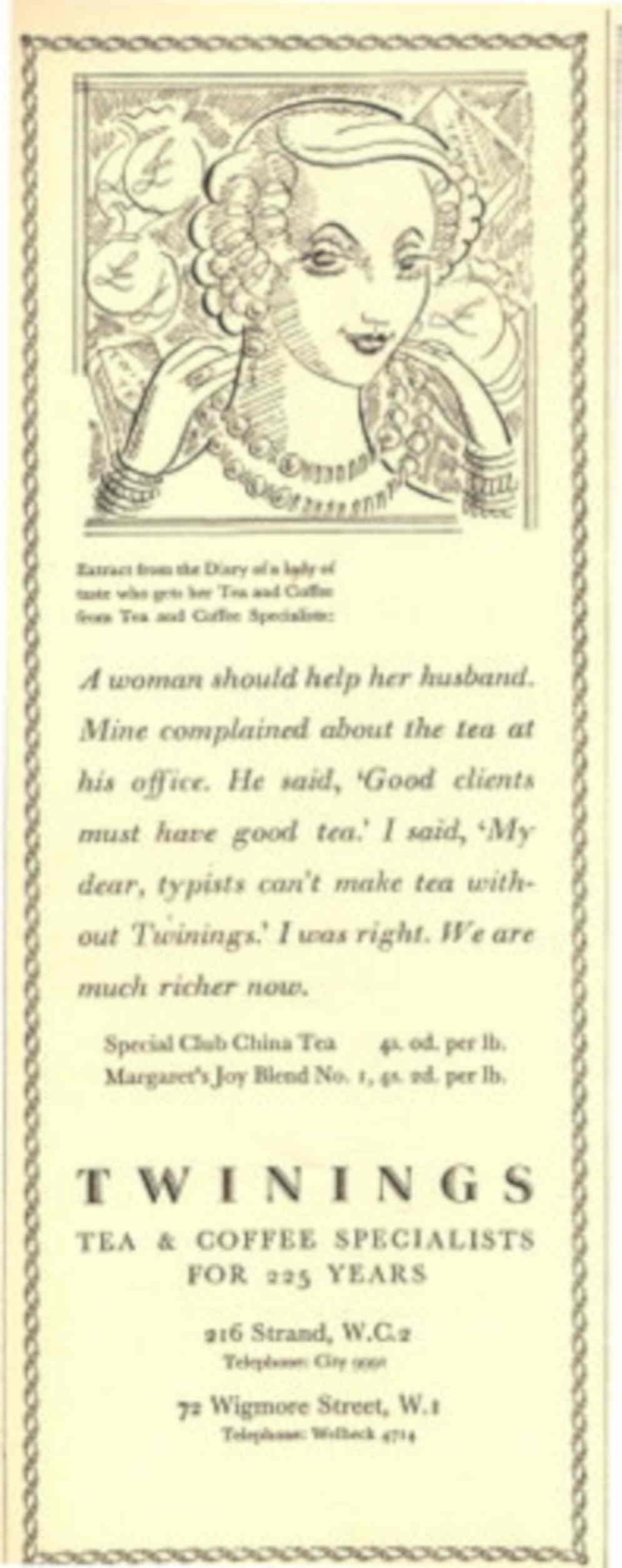 Twinings Tea China 1930s Vintage Retro Advert Poster