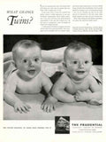 Twins Prudential Chance 1950s Vintage Retro Advert Poster