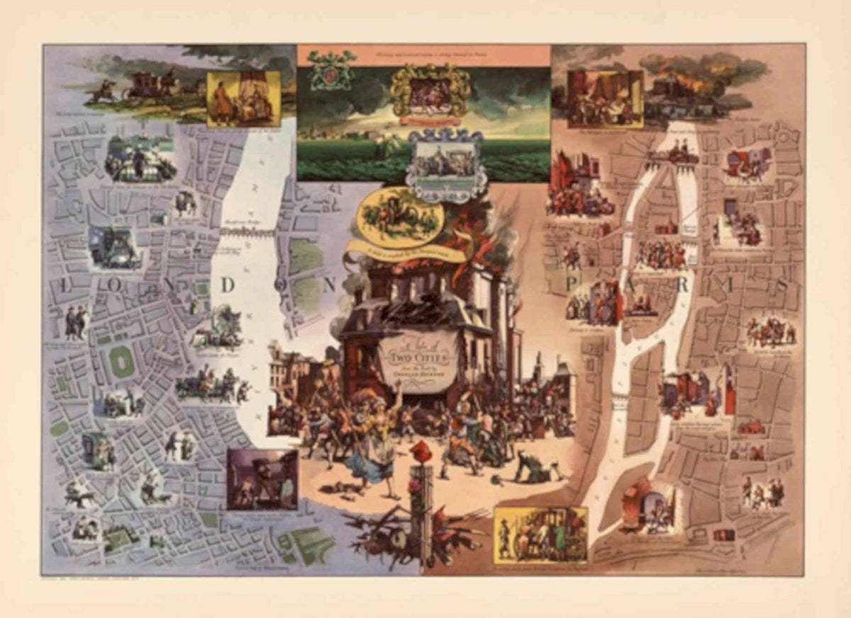 Two Cities Revolution Vintage Retro Advert Poster