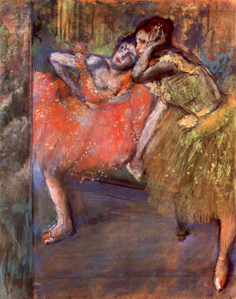 Two Dancers Behind The Scenes Degas A4 Photo Print