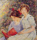 Two Girls Reading A4 Photo Print
