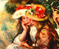 Two Reading Girls In A Garden A4 Photo Print