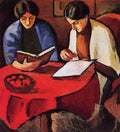 Two Women At The Table August Macke Expressionism A4 Photo Print