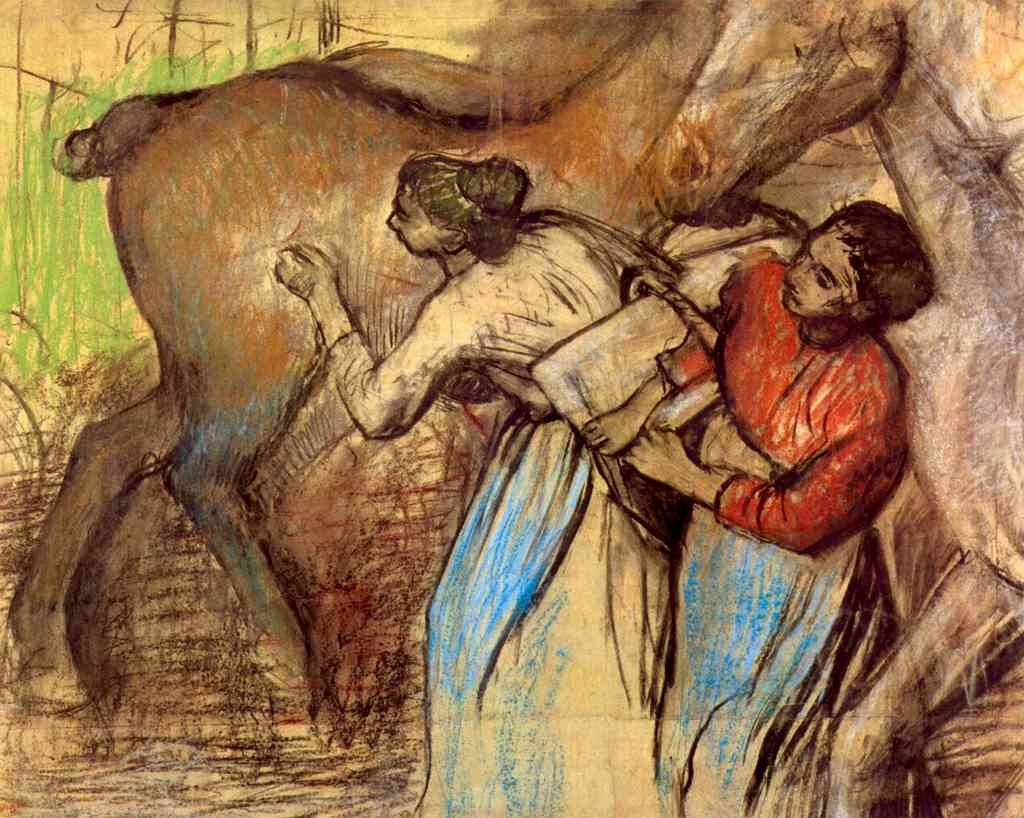 Two Women Washing Horses Degas A4 Photo Print