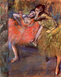 Two dancers behind the scenes by Degas A4 Photo Print