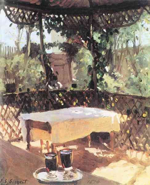 Two wine glasses by John Singer Sargent Impressionism American A4 Photo Print