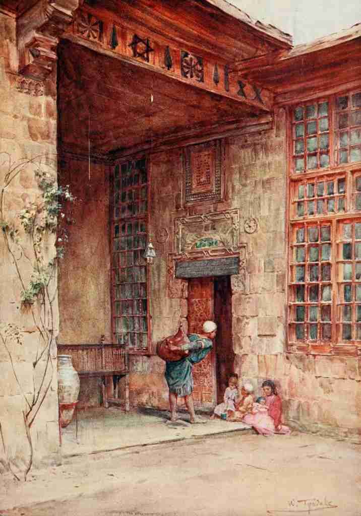 Tyndale Walter 1855 1943 Below the Cataracts 1907 Courtyard in a Cairene house A4 Photo Print