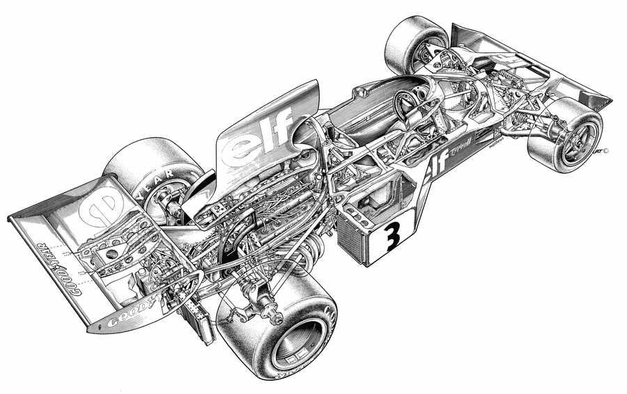 Tyrrell 007 scaled cutaway A4 Photo Print