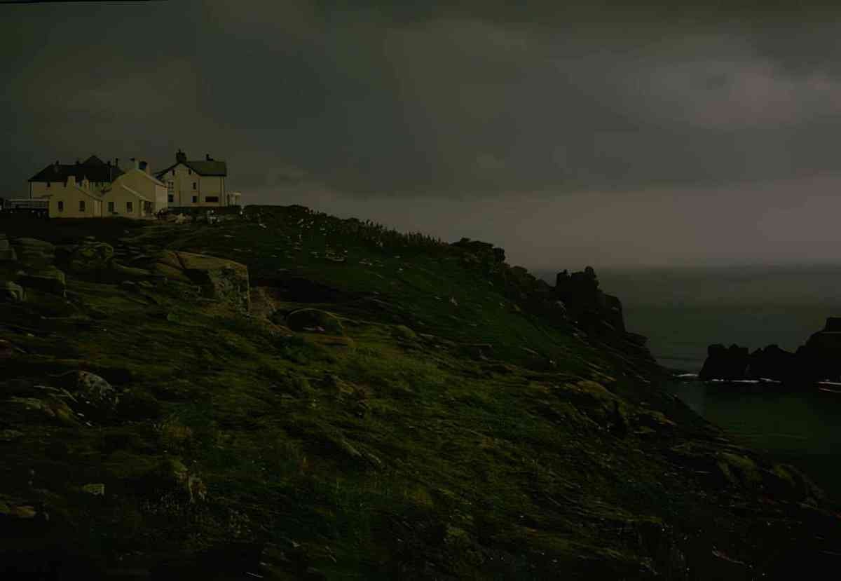 UK coastal house landscape A4 Photo Print