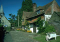 UK cobbled street church A4 Photo Print