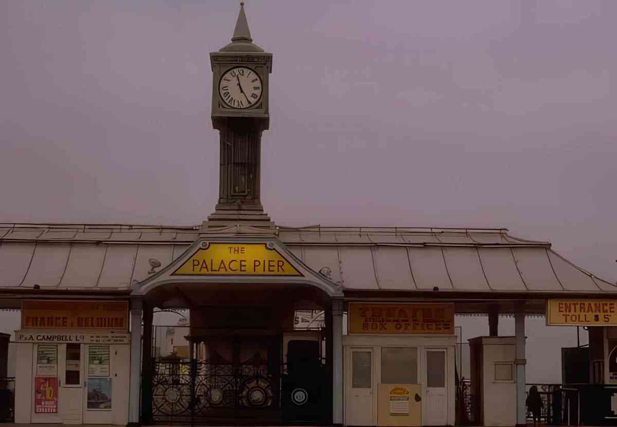 UK palace pier entrance A4 Photo Print