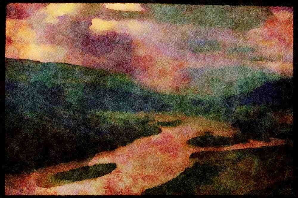 USA Landscapes 176014 Storm On The Yukon River A4 Limited Edition Watercolour Print