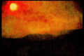 USA Landscapes 176017 Sunset Over The Cascades From Eastern Oregon A4 Limited Edition Watercolour Print