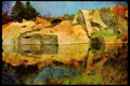 USA Landscapes 176029 Reflections, Old Quarry, Coastal Maine A4 Limited Edition Watercolour Print