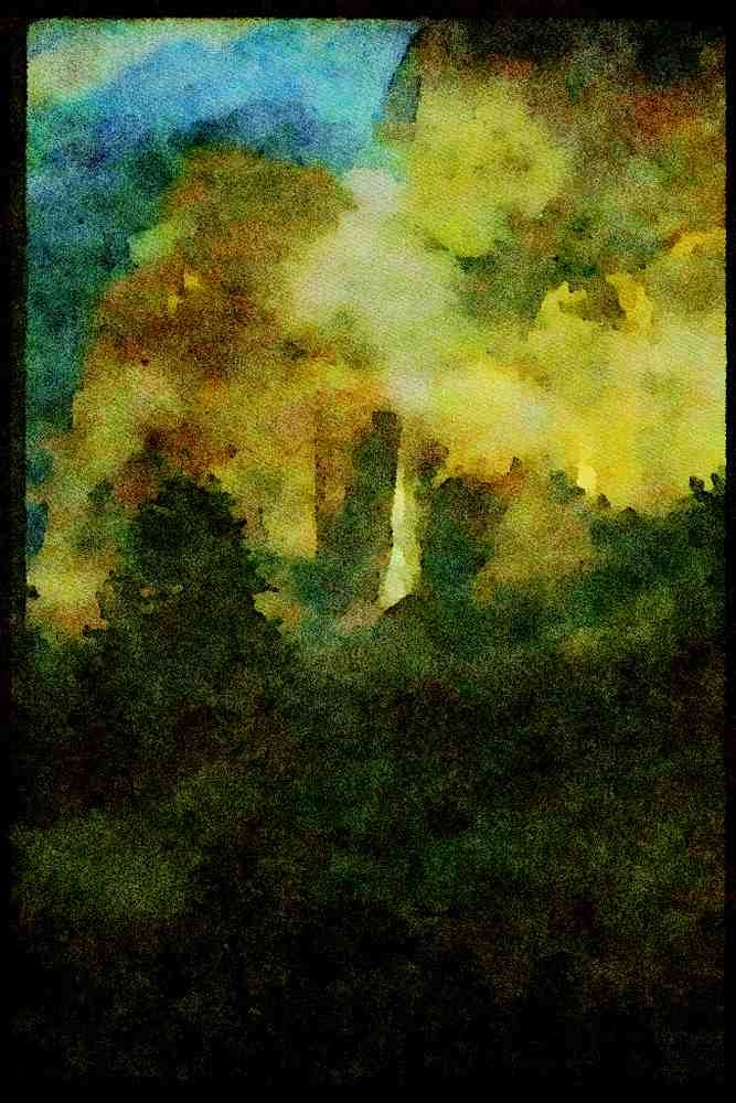 USA Landscapes 176040 Yosemite Valley, California A4 Limited Edition Watercolour Print