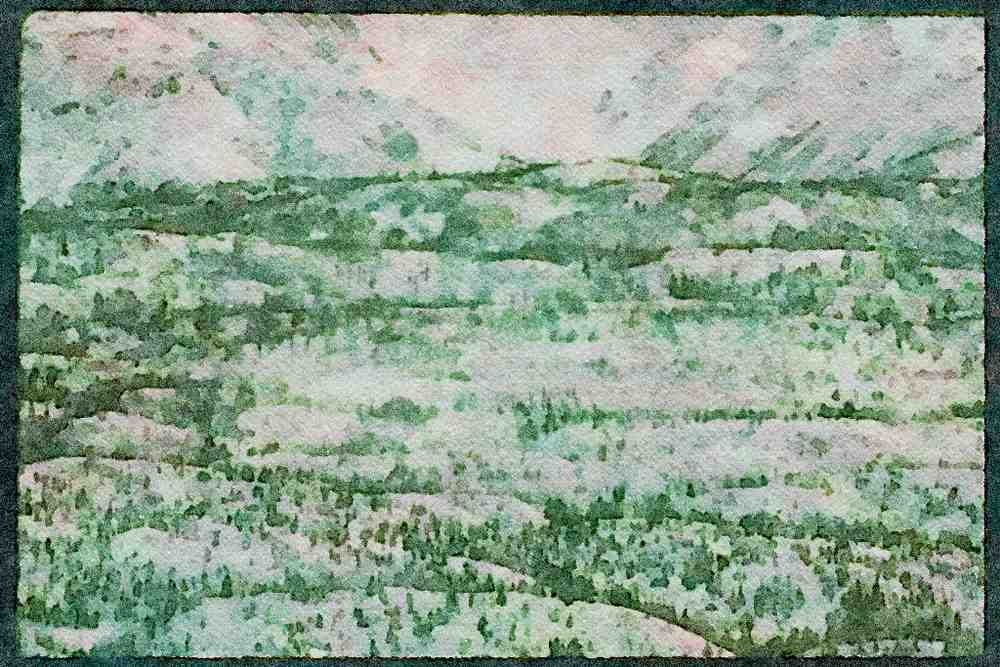 USA Landscapes 176049 Winter, Matanushka Valley, Alaska A4 Limited Edition Watercolour Print