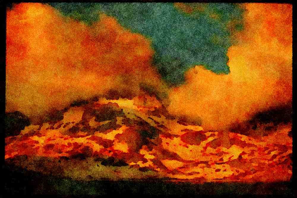 USA Landscapes 176065 Sunset Over Mt. Banner, California A4 Limited Edition Watercolour Print