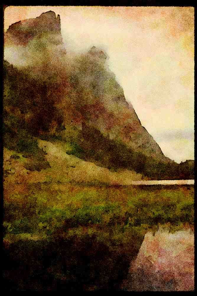 USA Landscapes 176077 Square Top, Wyoming A4 Limited Edition Watercolour Print