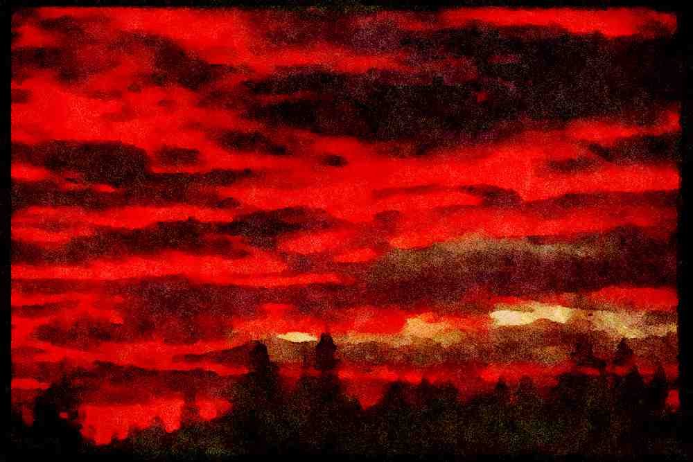 USA Landscapes 176086 Sunset, Methow Valley, Washington A4 Limited Edition Watercolour Print