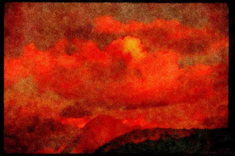 USA Landscapes 176092 Sunset, Sierras, California A4 Limited Edition Watercolour Print