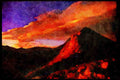 USA Landscapes 176093 Sunset, Sierras, California A4 Limited Edition Watercolour Print