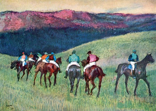 USE Horse racing The training Degas A4 Photo Print