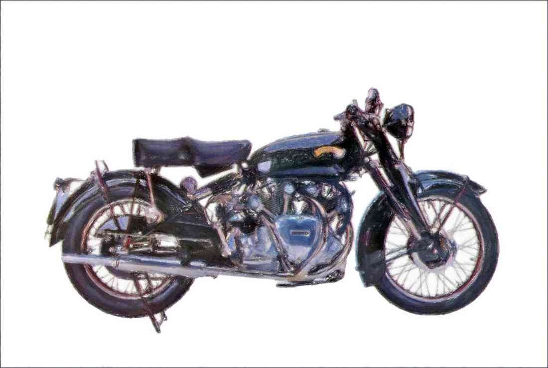USE LTD Edition 2018 Vincent Rapide Series C 1952 pastel 2 A4 Photo Print