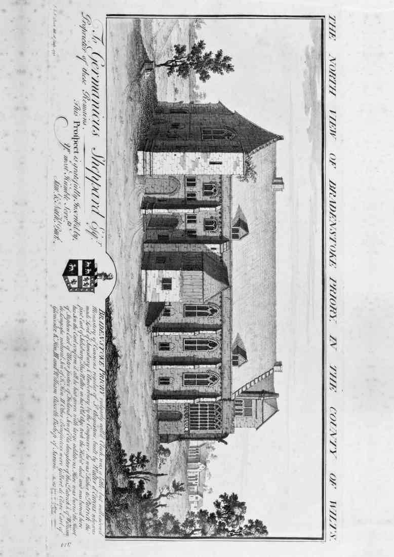 USE! The North View of Bradenstoke Priory in the County of Wilts 2021 BW A4 Photo Print