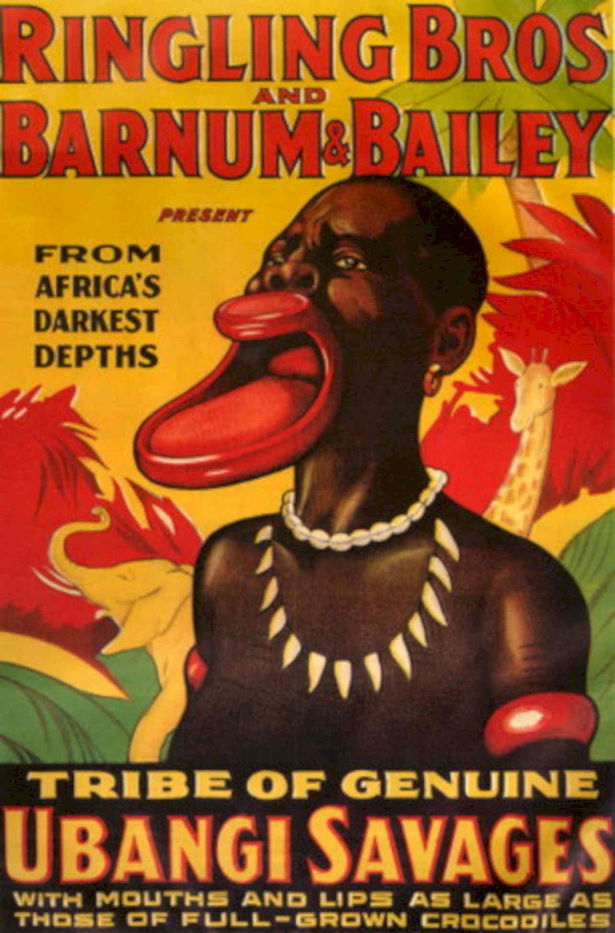 Ubangi Savage Circus 1930s Vintage Retro Advert Poster