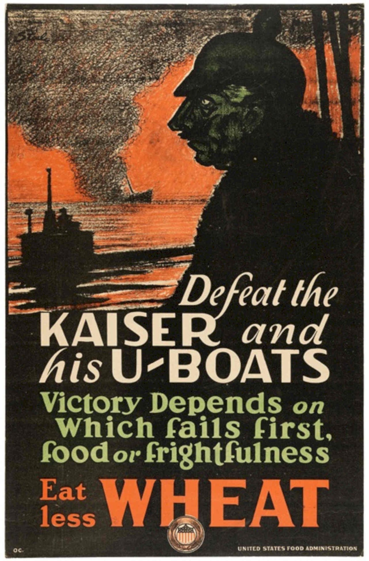 Uboat Kaiser Wheat American World War II Advert Poster