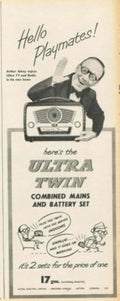 Ultra Twin Tv 1950s Vintage Retro Advert Poster